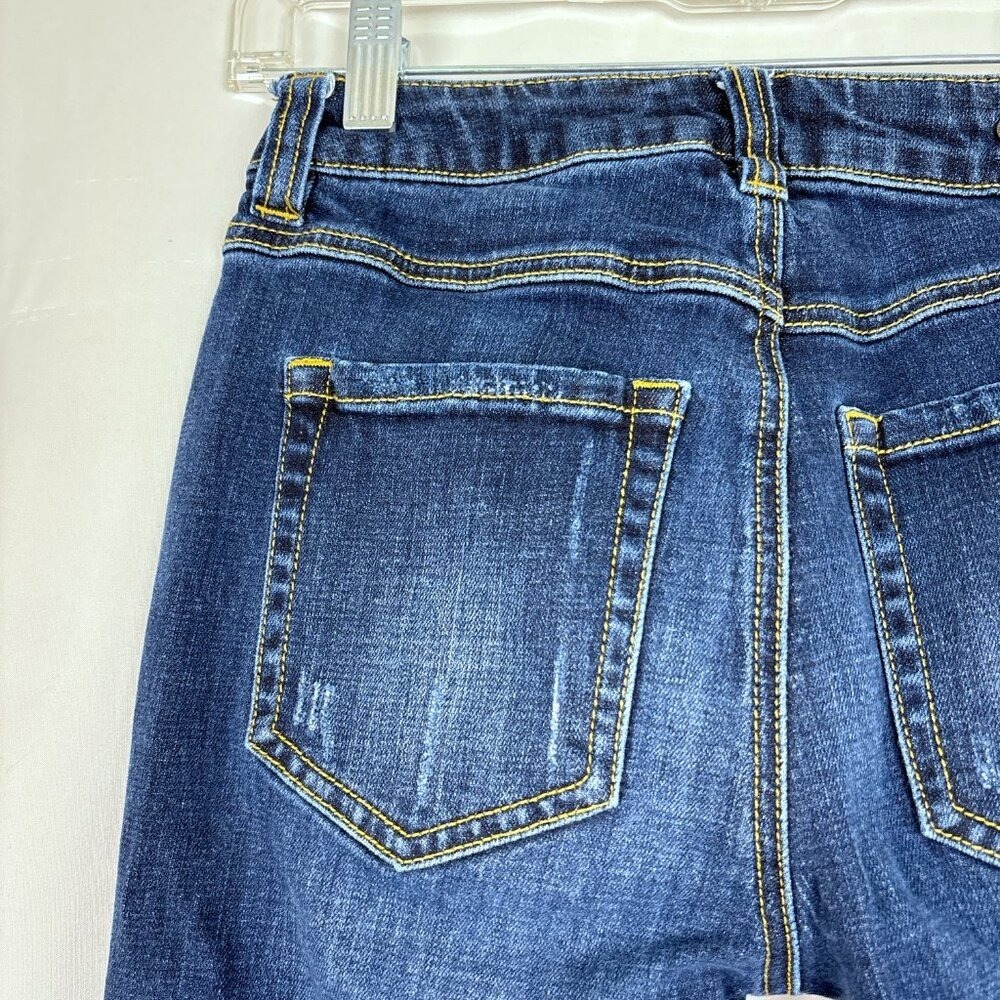 Cabi High Straight Jeans Women's Size 0‎ Medium Wash Distressed Stretch Denim - Picture 7 of 16